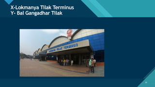 Click to edit Master title style
20
X-Lokmanya Tilak Terminus
Y- Bal Gangadhar Tilak
20
 