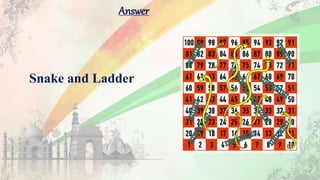 Answer
Snake and Ladder
 