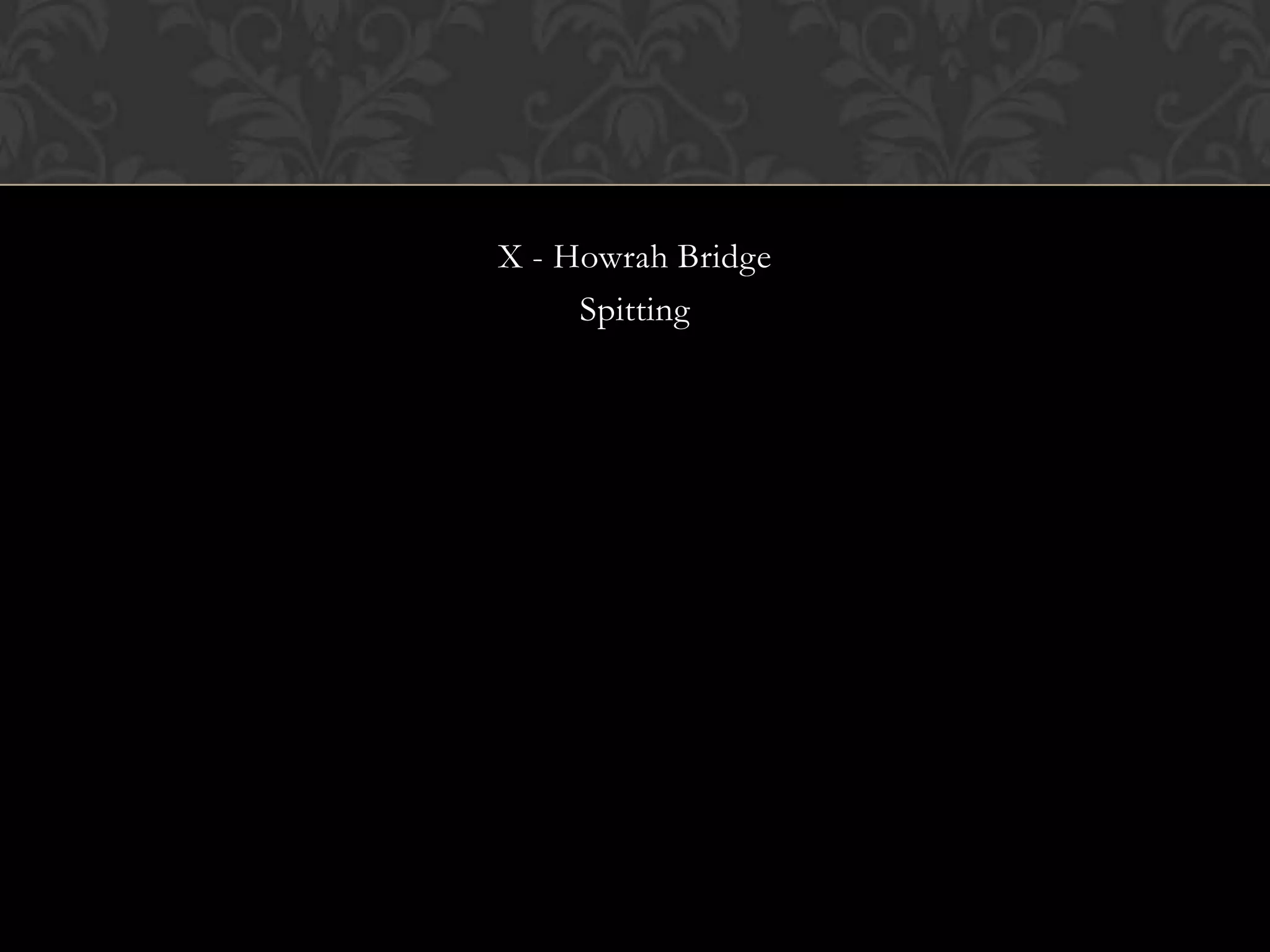 X - Howrah Bridge
     Spitting
 