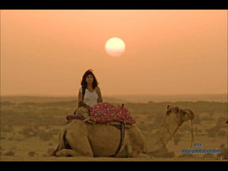 Puesta de sol en las dunas de Khuri, buena parte de Rajastán está ocupada por el desierto del Thar.  www. laboutiquedelpowerpoint. com 