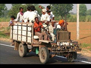 Vehículo hecho a mano. Por las carreteras indias circulan multitud de vehículos sin matrícula, documentación o seguro. www. laboutiquedelpowerpoint. com 