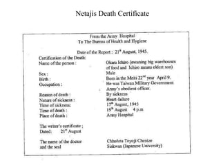 Netajis Death Certificate