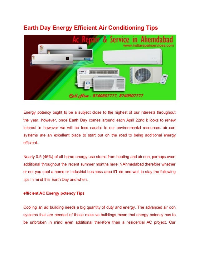 Earth Day Energy Efficient Air Conditioning Tips
