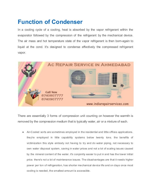 Function of Condenser