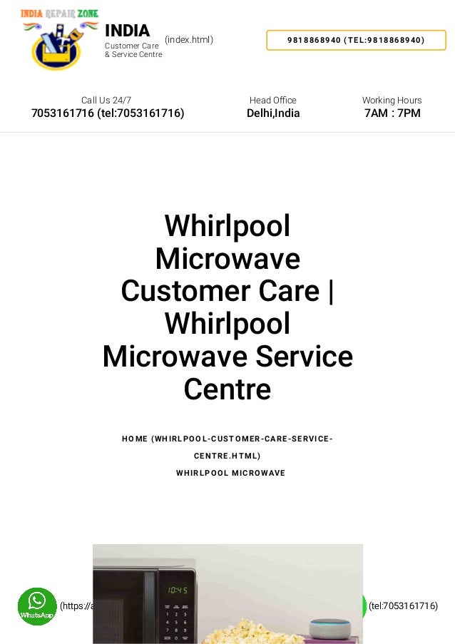 Whirlpool Microwave Customer Care