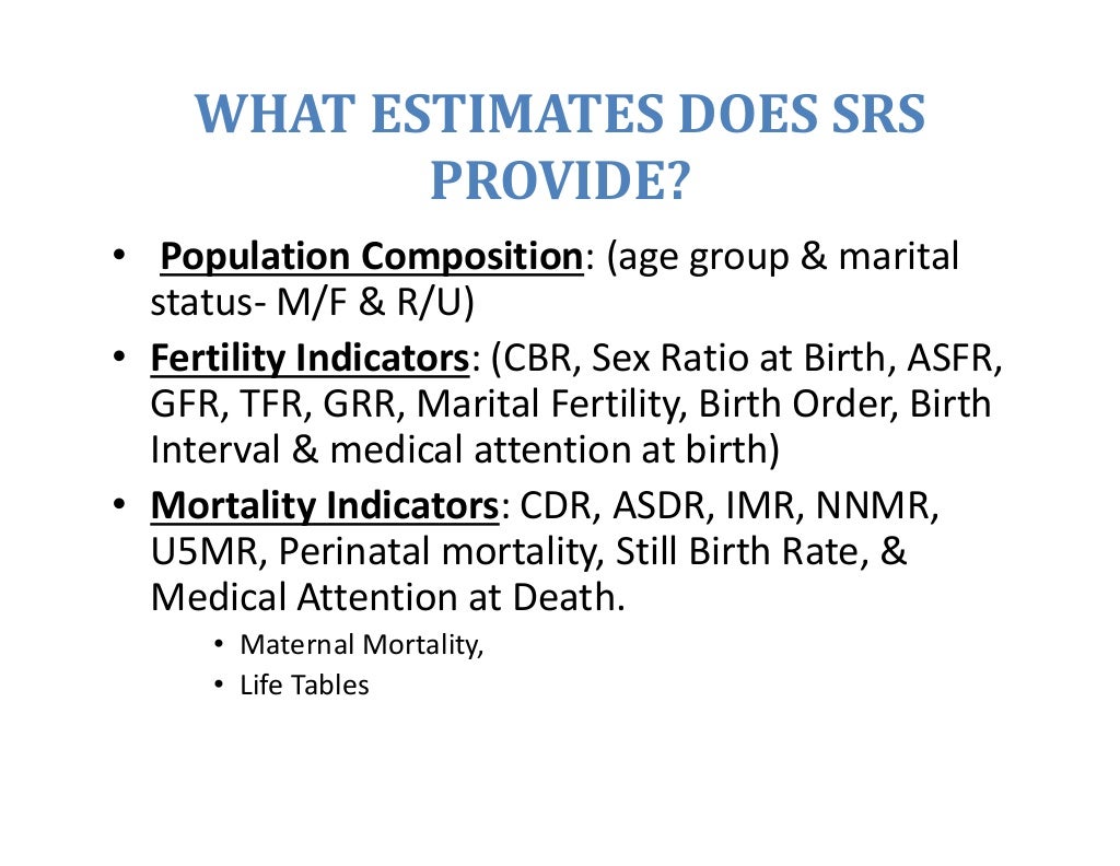 India sample registration system