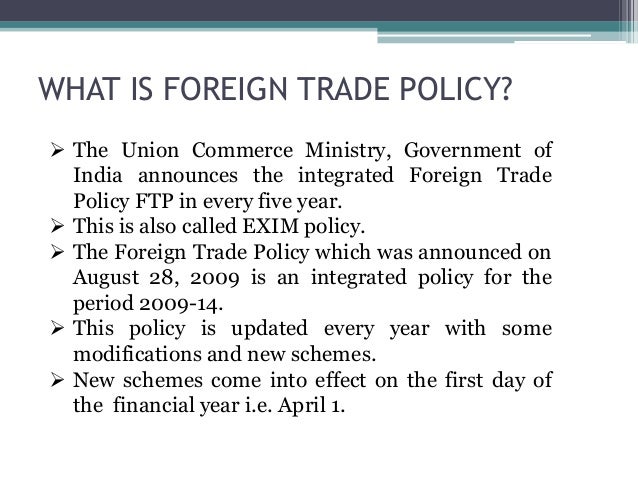 Foreign Policy Trade With Foreign Nations