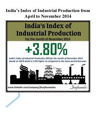 India’s Index of Industrial Production from
April to November 2014
 