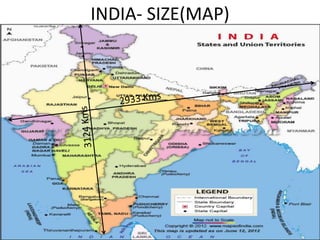 INDIA- SIZE(MAP)
 