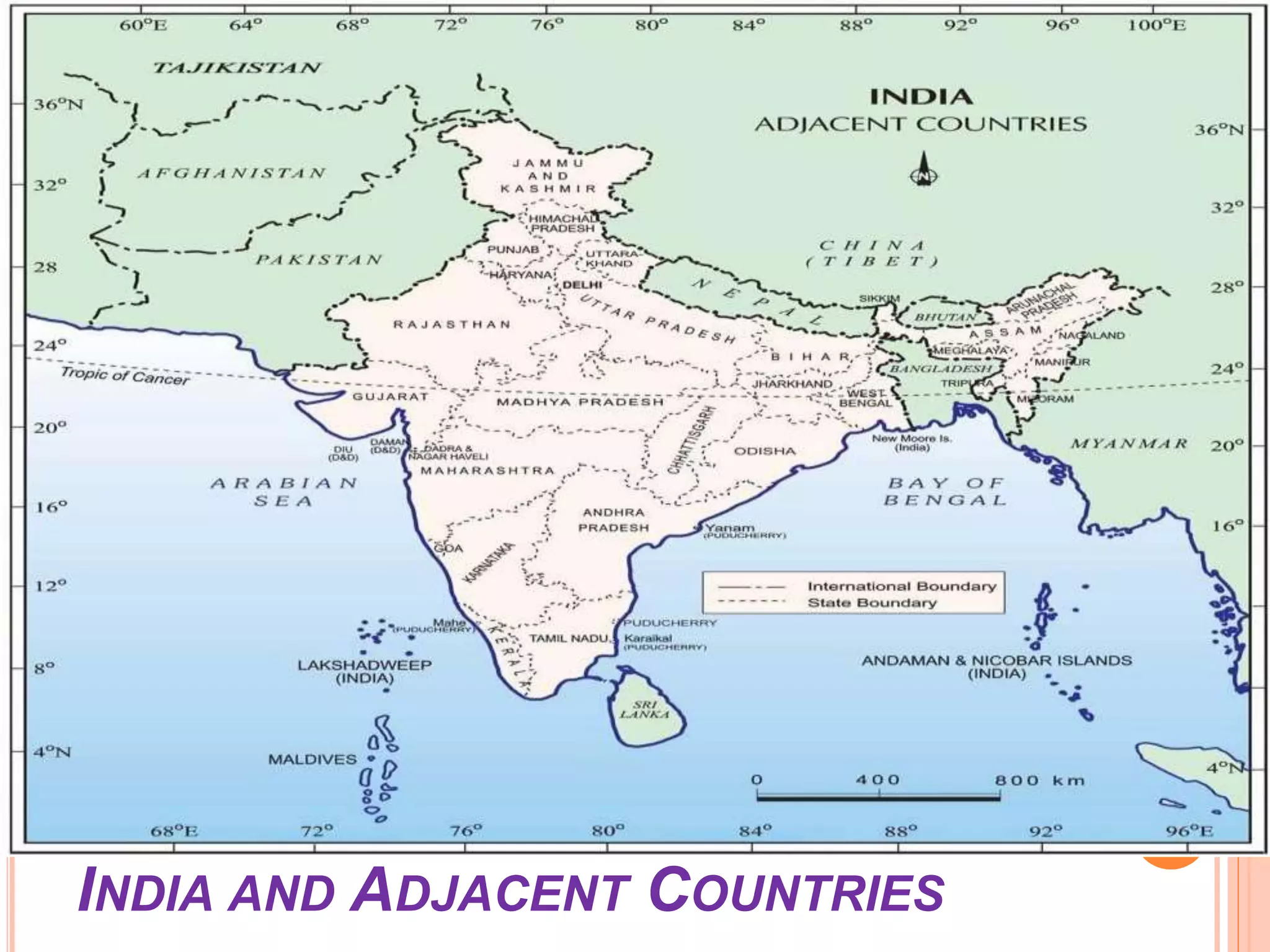 INDIA AND ADJACENT COUNTRIES
 