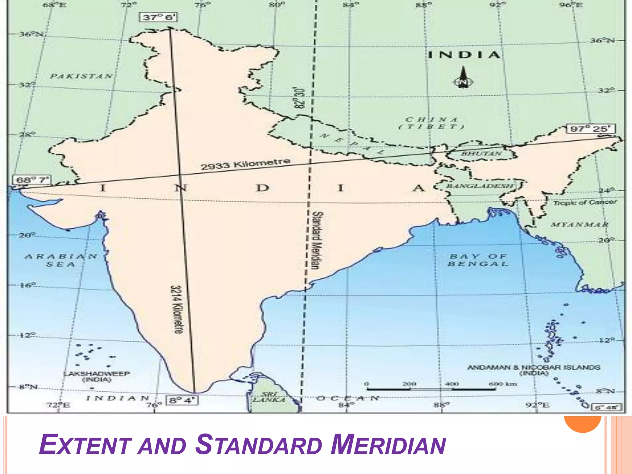 EXTENT AND STANDARD MERIDIAN
 