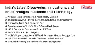 India’s Latest Discoveries, Innovations, and Breakthroughs in Science ...