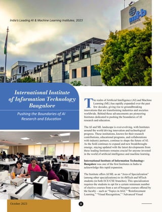 India's Leading AI & Machine Learning Institutes, 2023.pdf