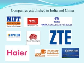 Companies established in India and China
 