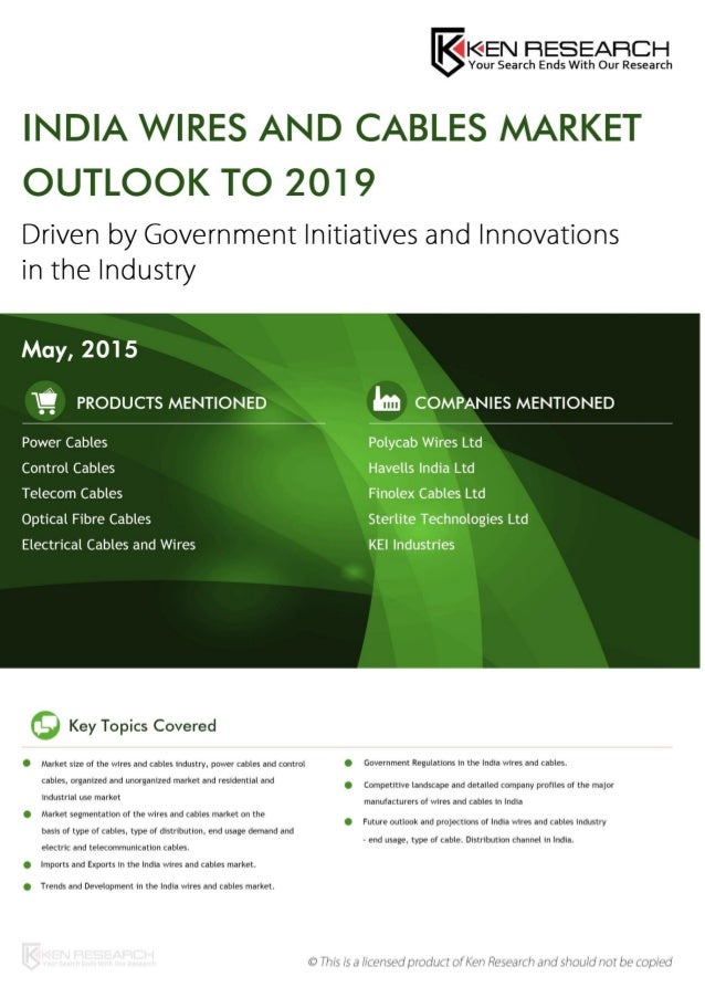 Future Electric Cables Market India to 2019 Ken Research