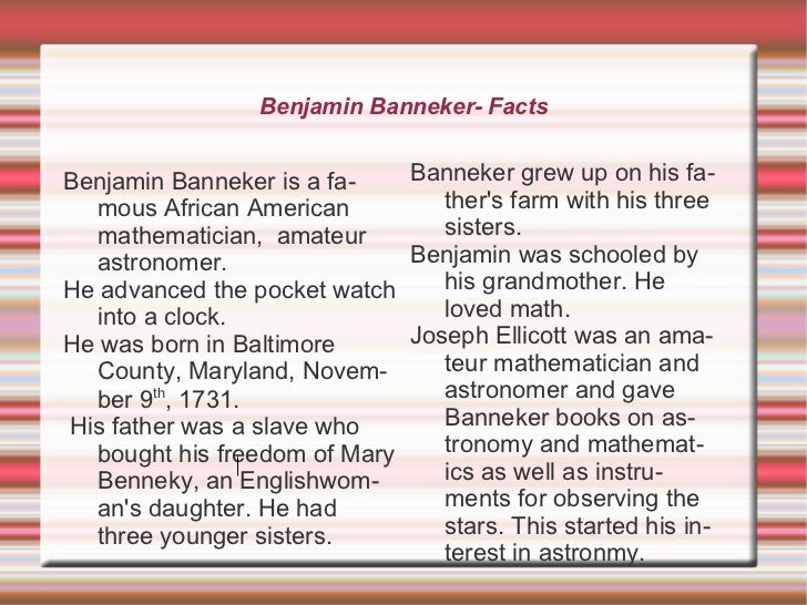 India Wood Benjamin Banneker