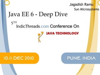 Jagadish Ramu
                     Sun Microsystems
Java EE 6 - Deep Dive




                                1
 