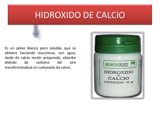 Indicaciones del hidroxido de calcio como medicacion topica