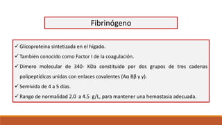Utilidad de los Concentrado de fibrinógeno. | PPTX