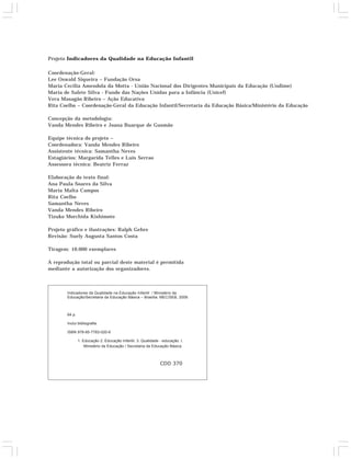Indicadores da Qualidade na Educação Infantil