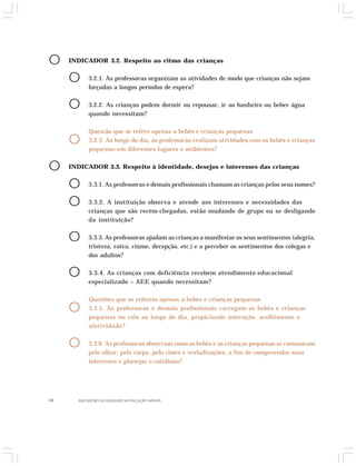Indicadores da Qualidade na Educação Infantil