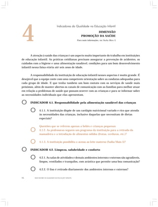 Indicadores da Qualidade na Educação Infantil