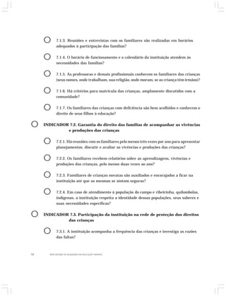 Indicadores da Qualidade na Educação Infantil