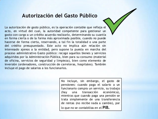 Resultado de imagen para LA AUTORIZACION DEL GASTO PUBLICO