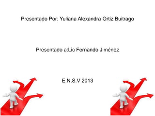 Presentado Por: Yuliana Alexandra Ortiz Buitrago

Presentado a:Lic Fernando Jiménez

E.N.S.V 2013

 