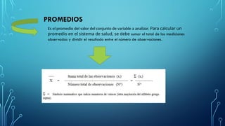 Promedoo INDICADORES de SALUD PARA ESTADISTICA .. | PPTX