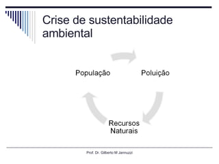 Crise de sustentabilidade ambiental Prof. Dr. Gilberto M Jannuzzi 