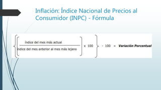 Inflación: Índice Nacional de Precios al
Consumidor (INPC) - Fórmula
 