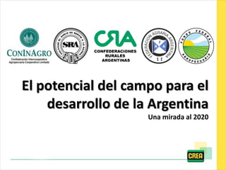 El potencial del campo para el
desarrollo de la Argentina
Una mirada al 2020

 