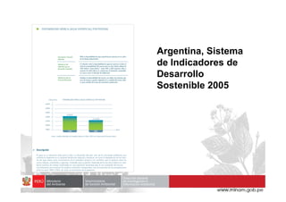 Argentina, Sistema
de Indicadores de
Desarrollo
Sostenible 2005
 
