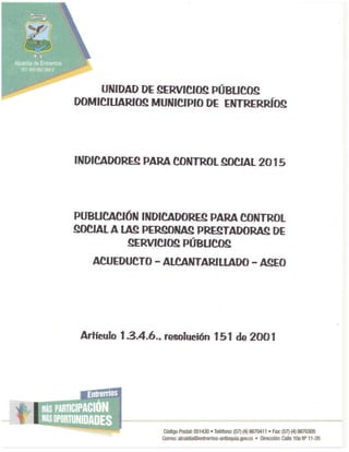 Indicadores control social servicios publicos 2015