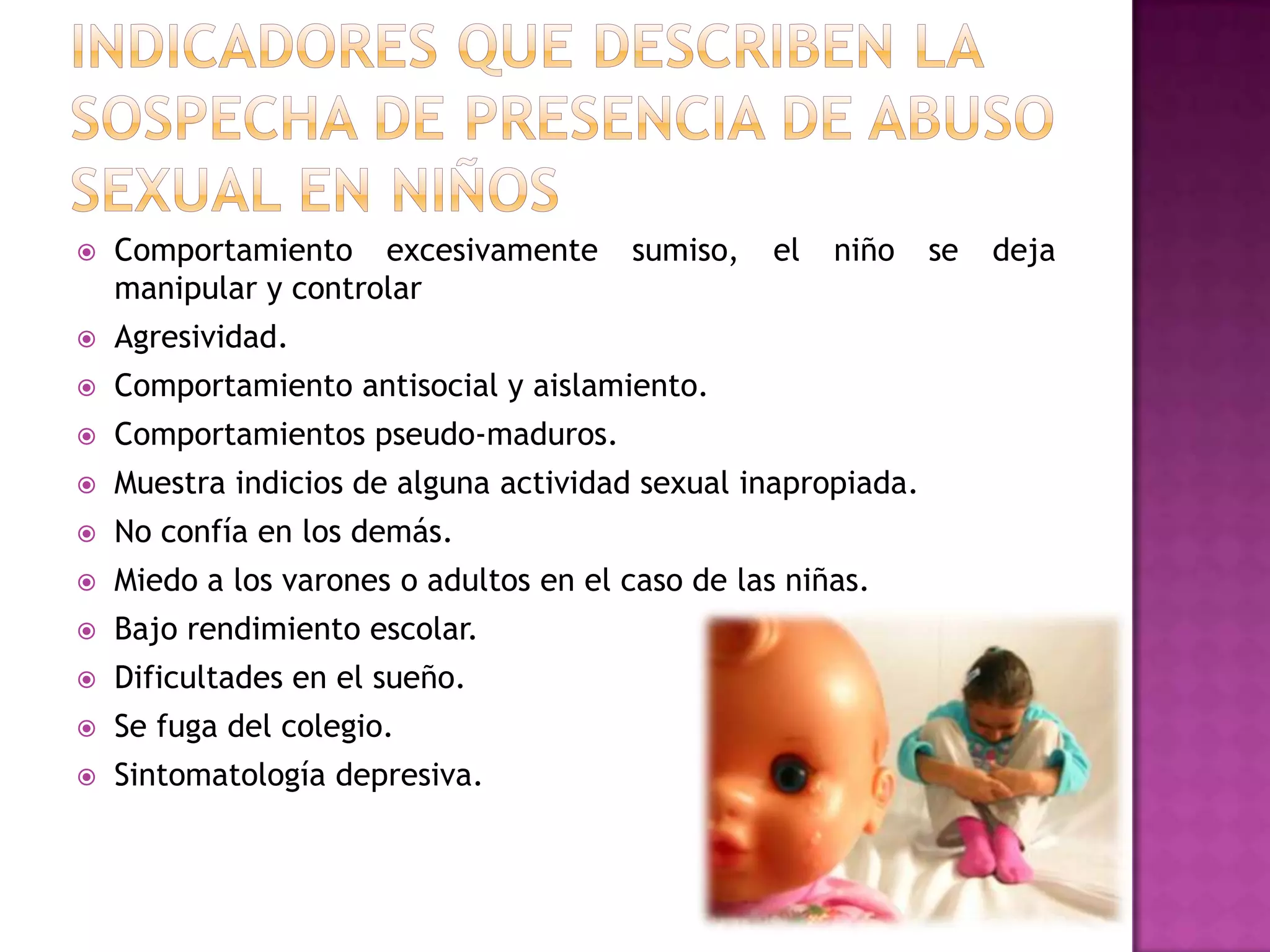 Indicadores de abuso sexual en la infancia | PPT