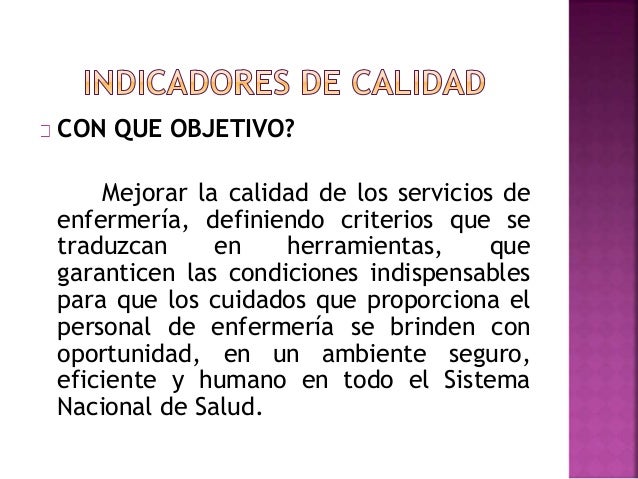 Indicadores de calidad