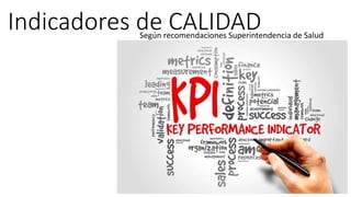 Indicadores de CALIDADSegún recomendaciones Superintendencia de Salud
 