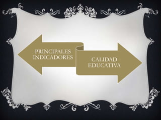 PRINCIPALES
INDICADORES

CALIDAD
EDUCATIVA

 