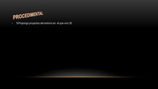 • %Propongo proyectos del entorno en el que vivo 35
 