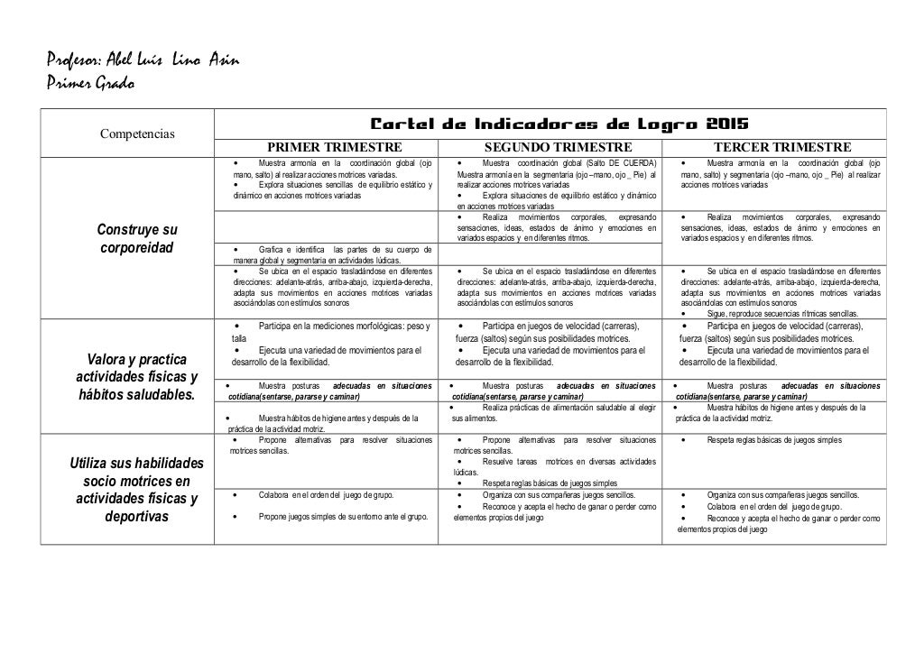 Indicadores de logro 2015
