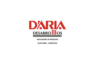 INDICADORES DE MERCADO

01/01/2009 – 30/09/2010
 