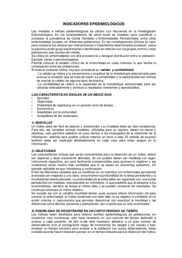 Indicadores de salud oral