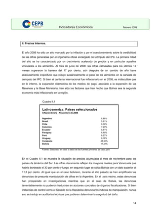 Indicadores Economicos 2009