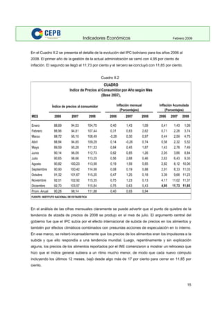 Indicadores Economicos 2009