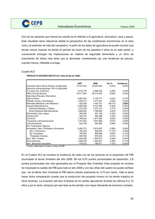 Indicadores Economicos 2009