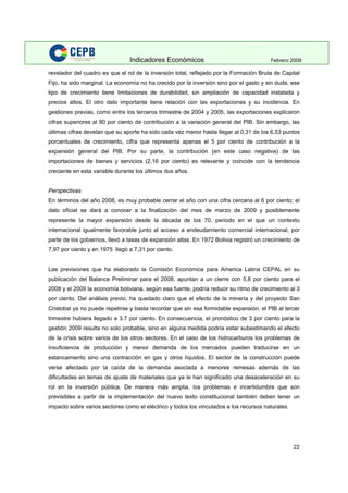 Indicadores Economicos 2009