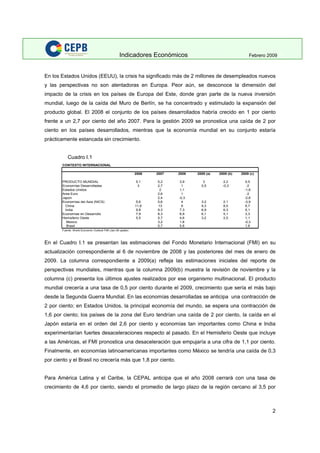 Indicadores Economicos 2009