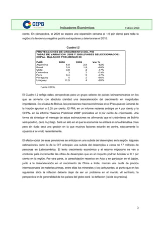 Indicadores Economicos 2009