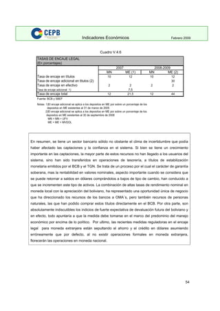 Indicadores Economicos 2009